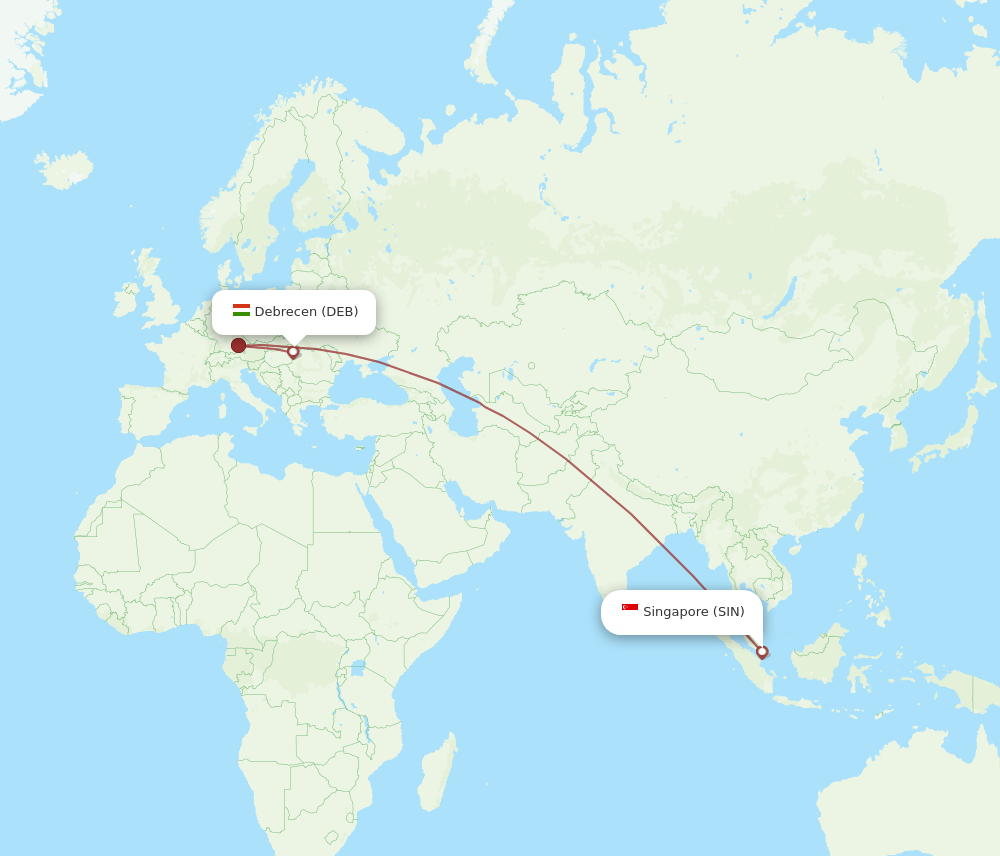 SIN-DEB flight routes