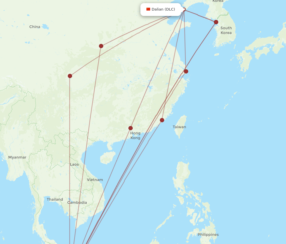 SIN to DLC flights and routes map