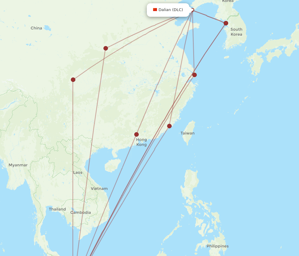 SIN-DLC flight routes