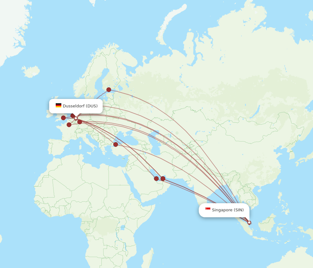 SIN-DUS flight routes