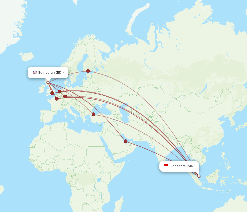 SIN-EDI flight routes