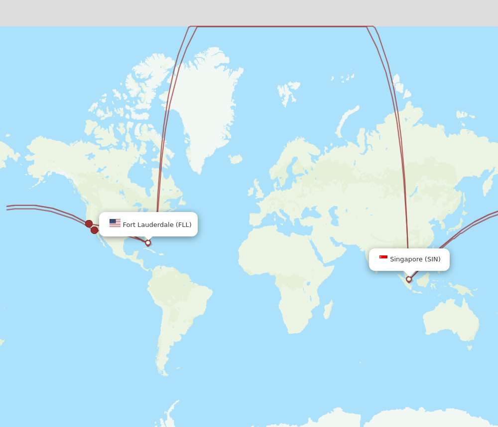 SIN-FLL flight routes