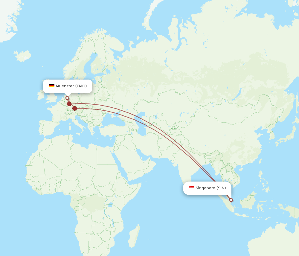SIN-FMO flight routes
