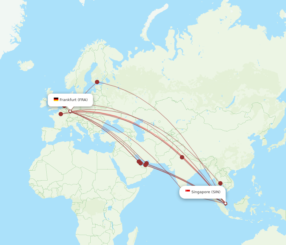 SIN-FRA flight routes