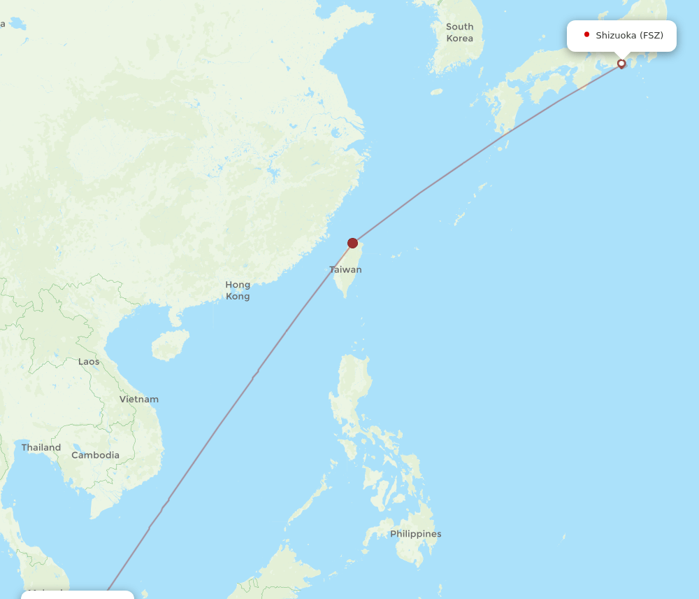 SIN-FSZ flight routes
