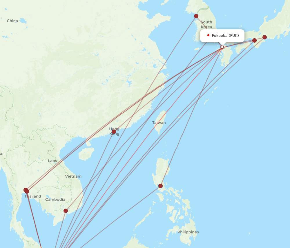 SIN to FUK flights and routes map