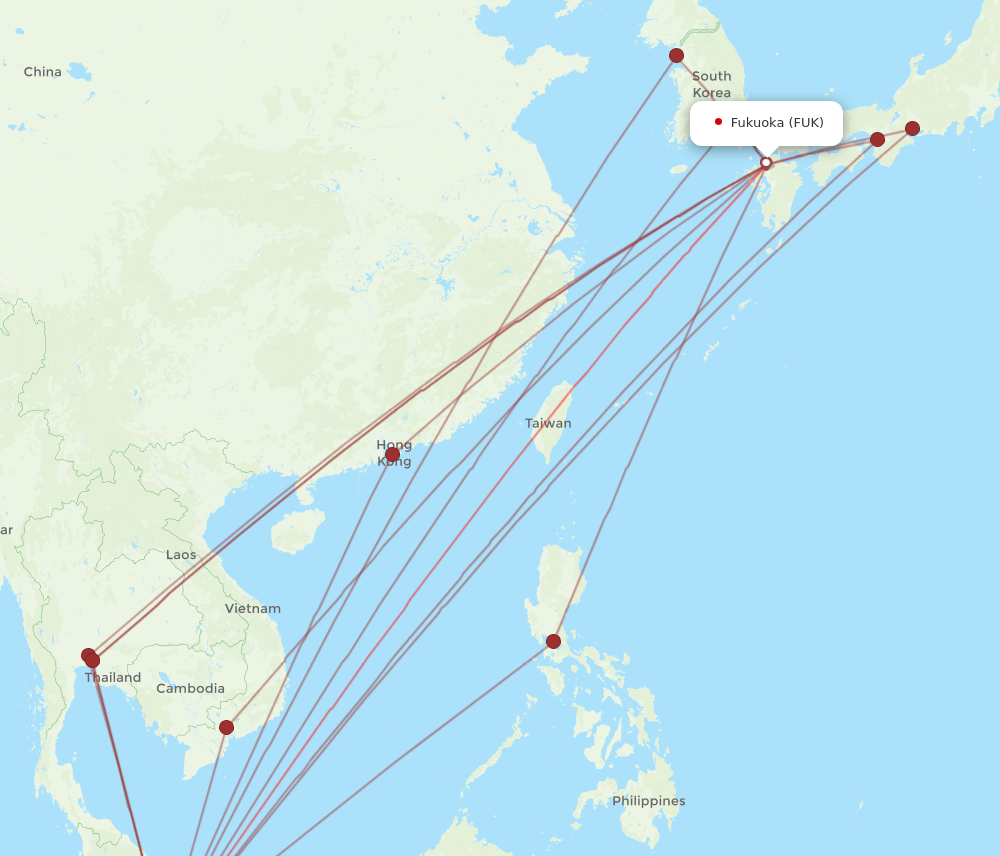 SIN-FUK flight routes