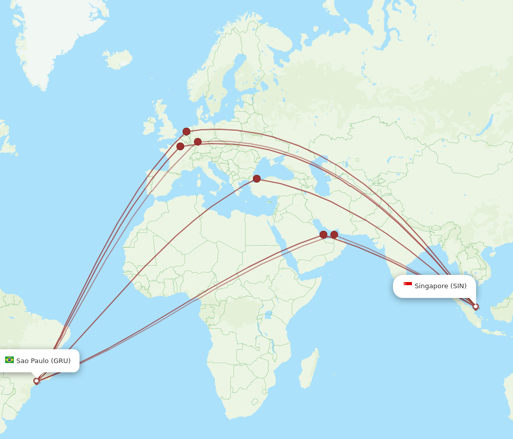 Morse kode slogan Omvendt Flights from Singapore to Sao Paulo, SIN to GRU - Flight Routes