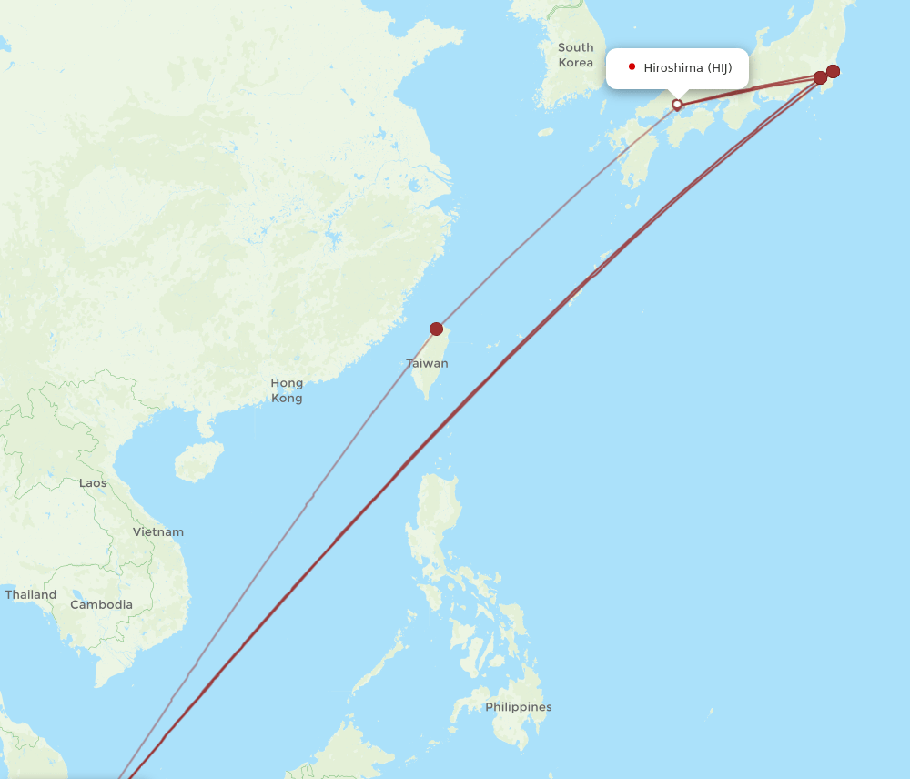 SIN to HIJ flights and routes map