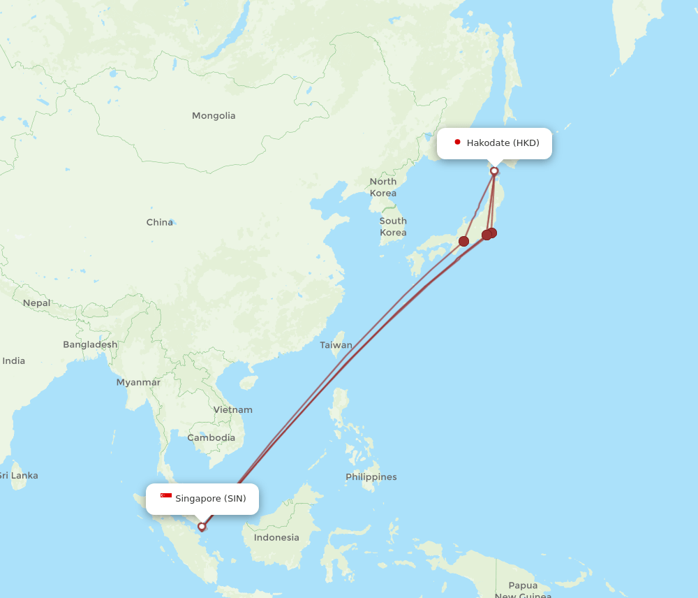 SIN-HKD flight routes