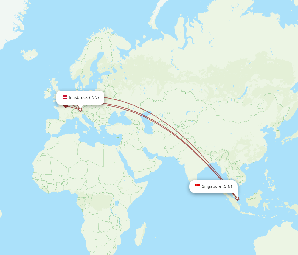 SIN to INN flights and routes map