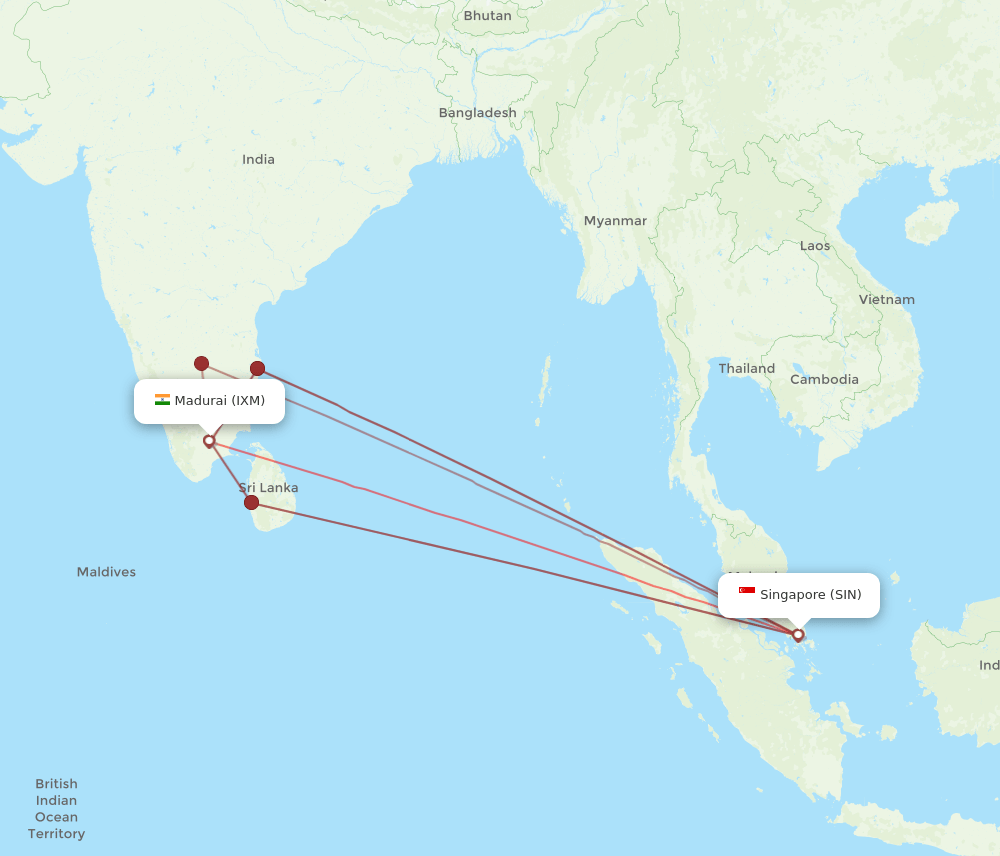 SIN-IXM flight routes