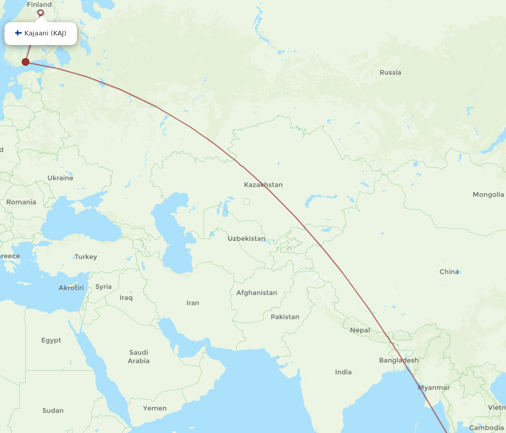 SIN-KAJ flight routes