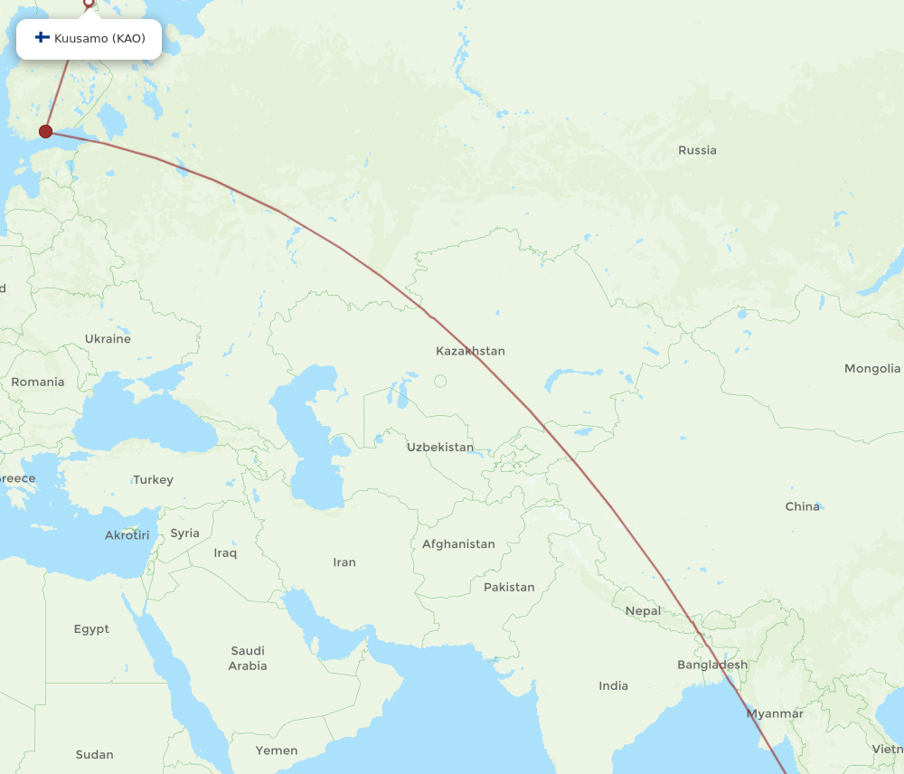 SIN-KAO flight routes