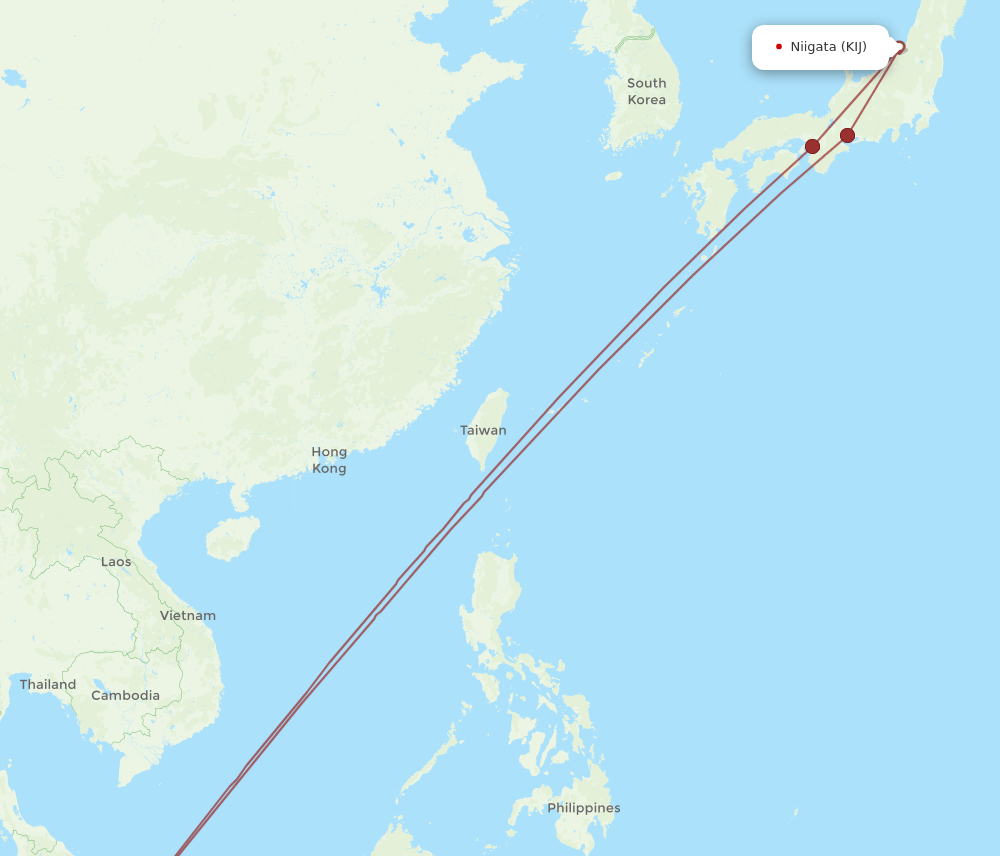 SIN-KIJ flight routes