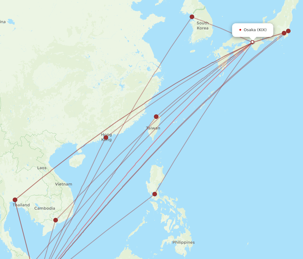 SIN-KIX flight routes