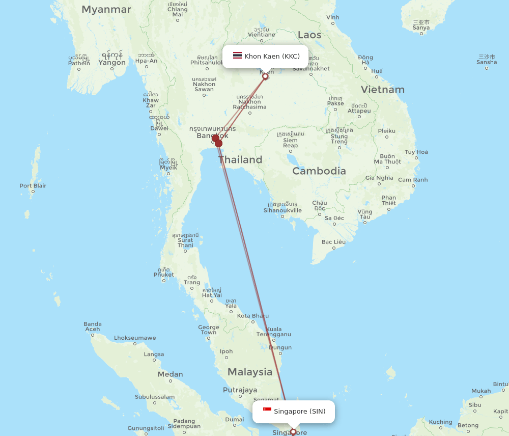 SIN-KKC flight routes