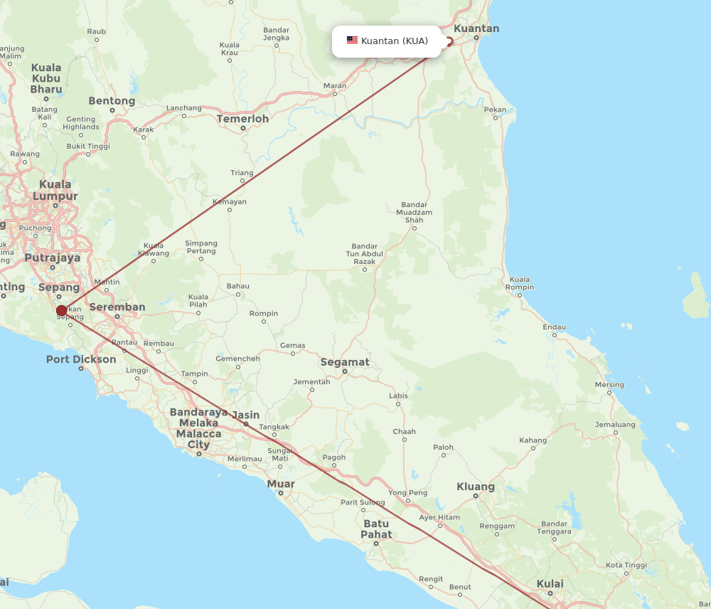 SIN-KUA flight routes