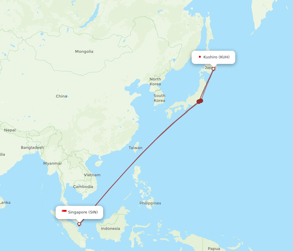 SIN-KUH flight routes