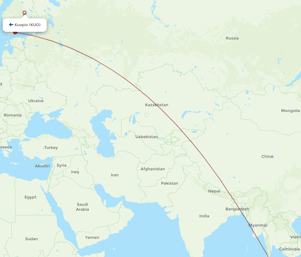 SIN-KUO flight routes