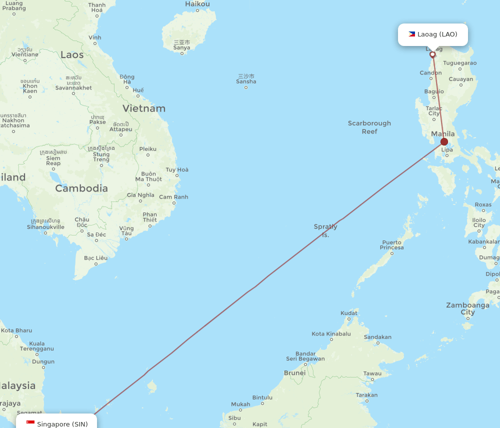 SIN-LAO flight routes
