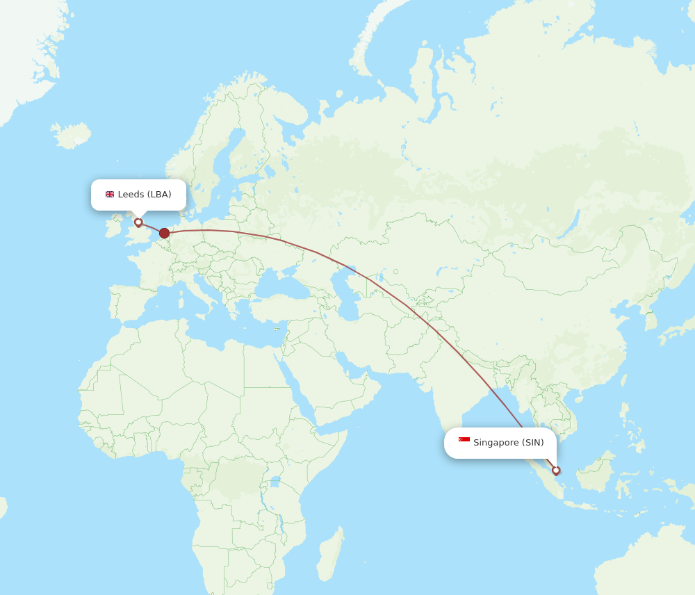SIN-LBA flight routes