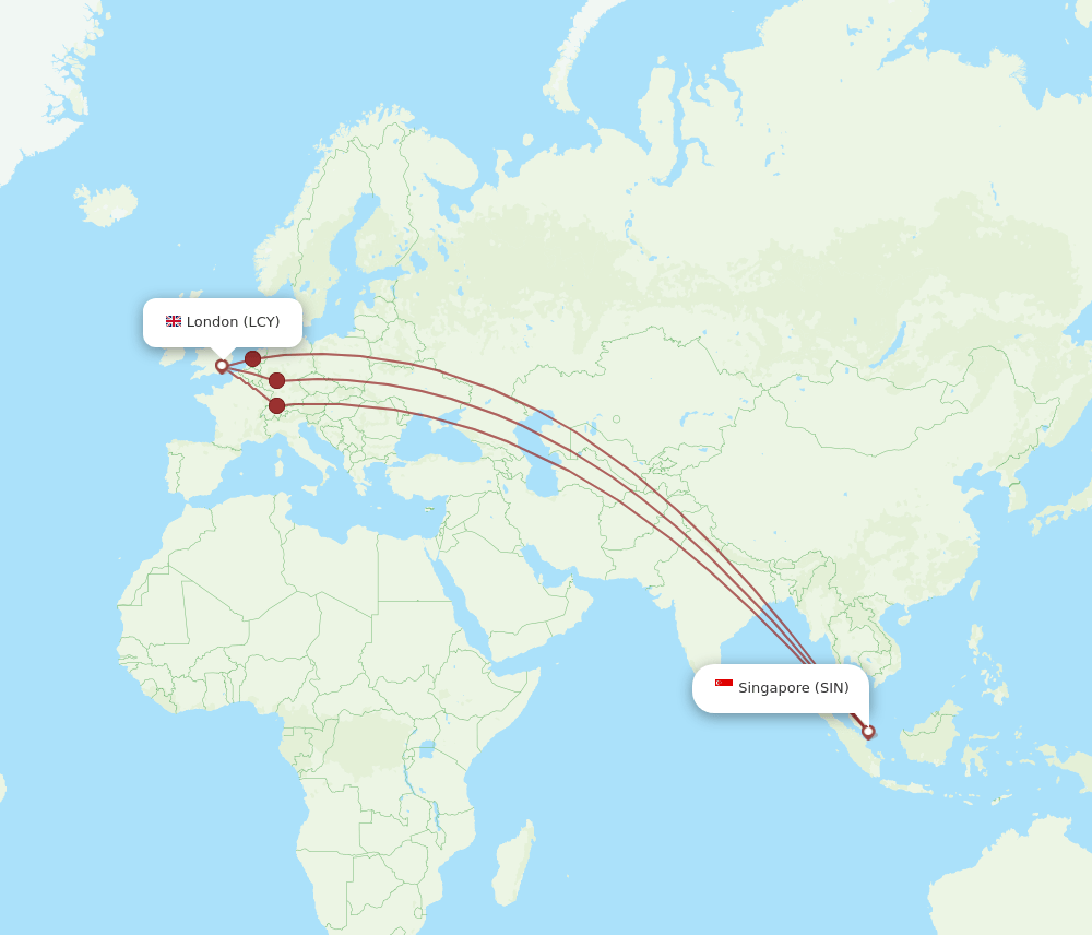 SIN-LCY flight routes