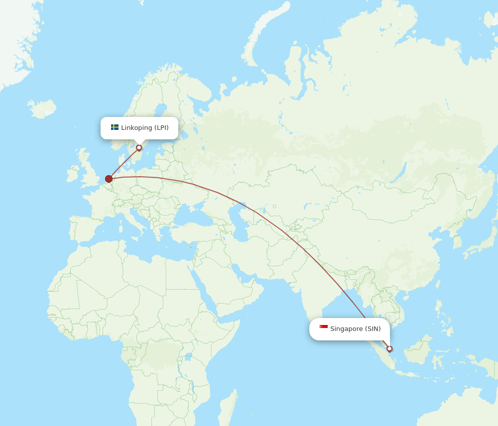 SIN-LPI flight routes