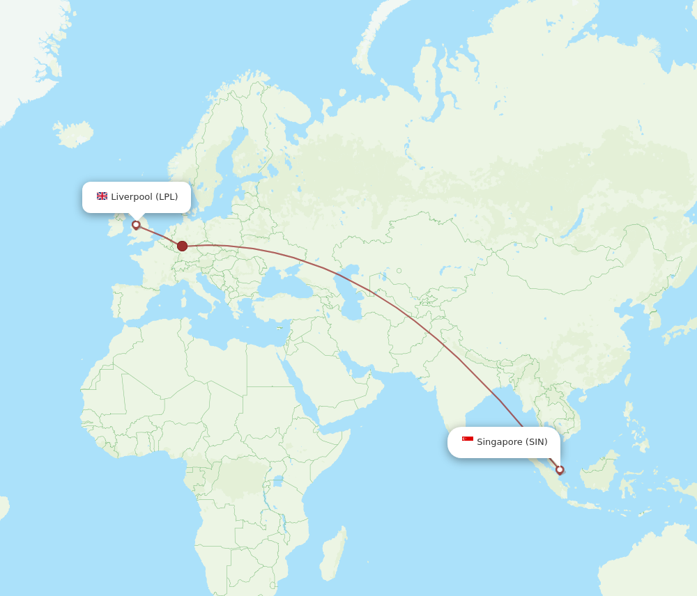 SIN to LPL flights and routes map