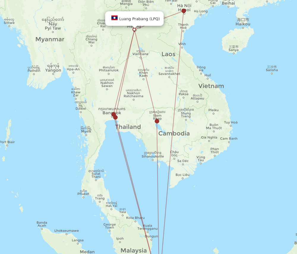 SIN-LPQ flight routes