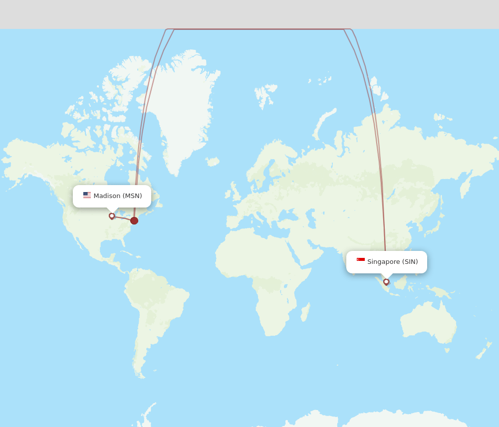 SIN-MSN flight routes