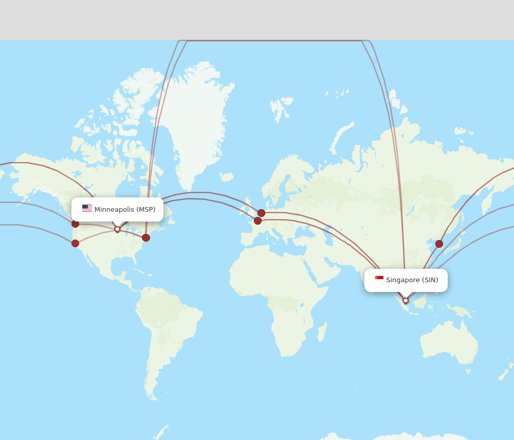 SIN-MSP flight routes