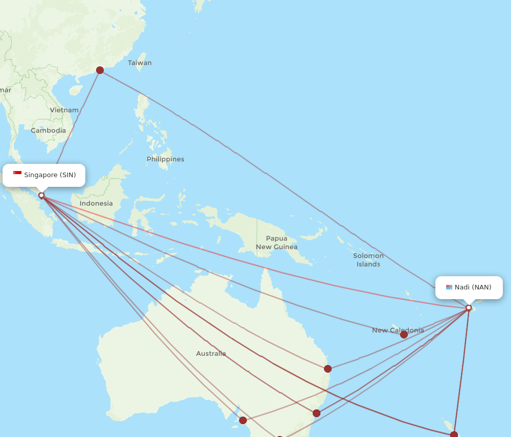 SIN-NAN flight routes