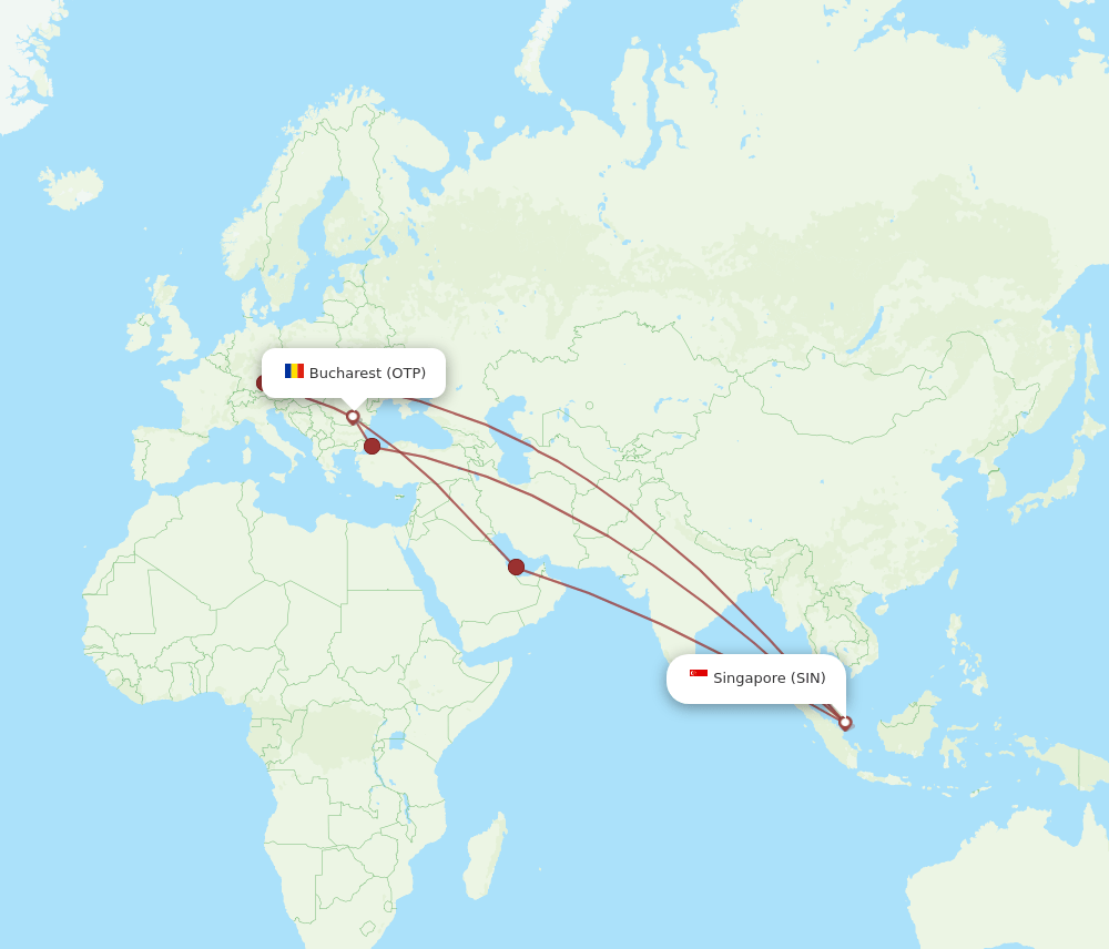 SIN-OTP flight routes