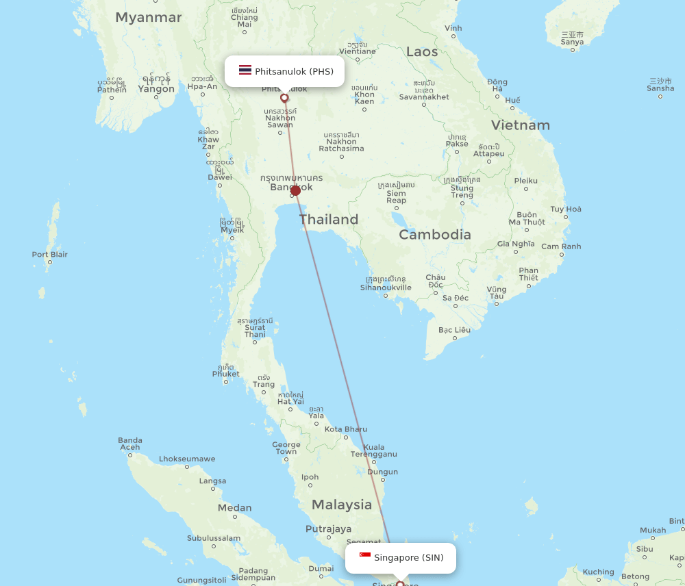 SIN-PHS flight routes