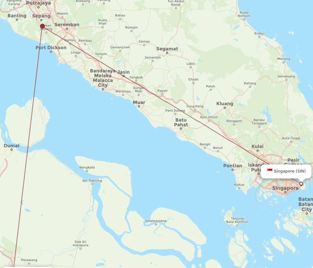 SIN-PKU flight routes