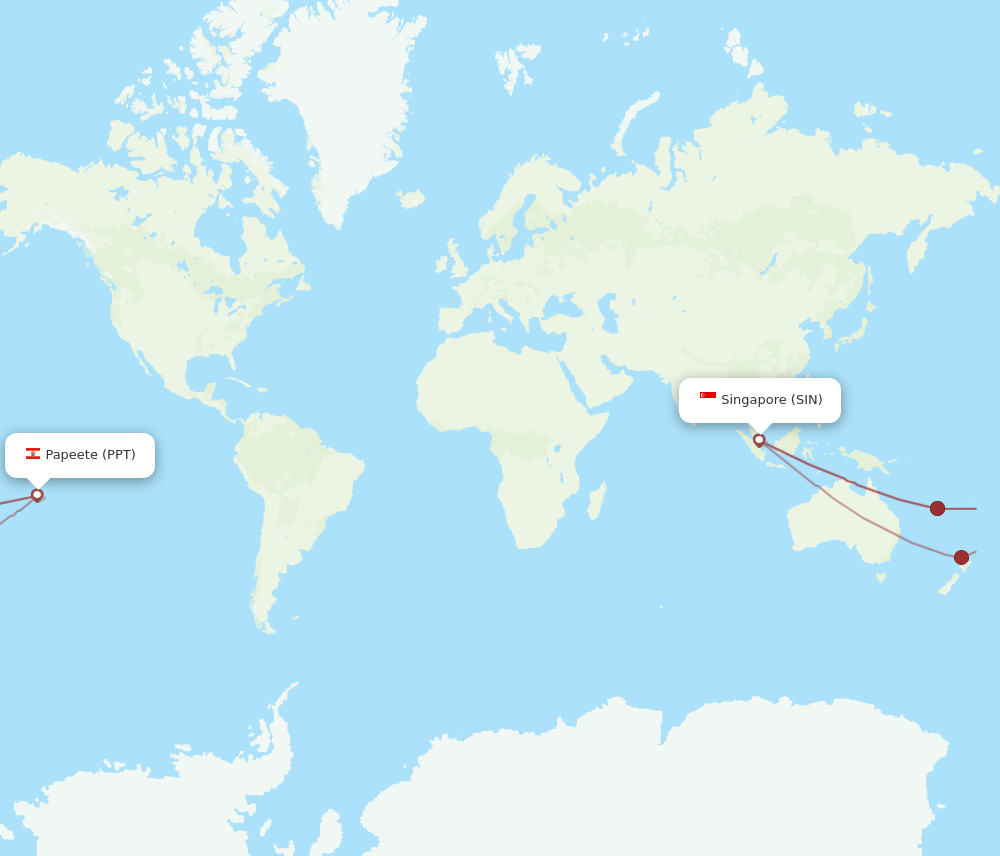 SIN-PPT flight routes
