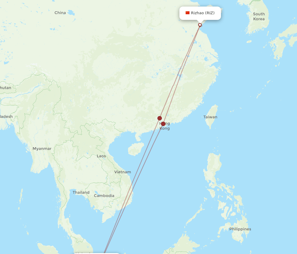 SIN-RIZ flight routes