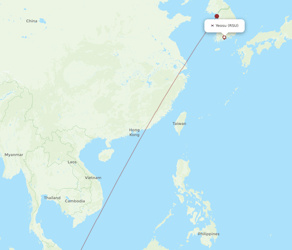 SIN to RSU flights and routes map