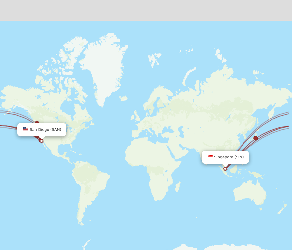 SIN-SAN flight routes
