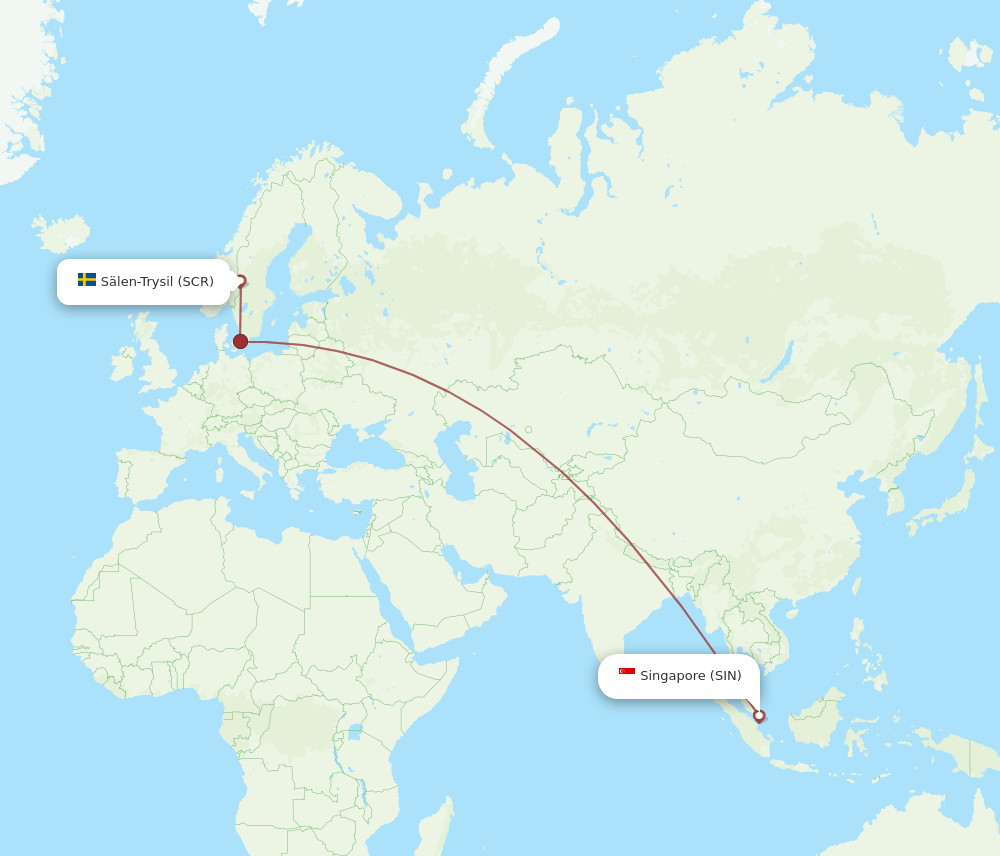 SIN-SCR flight routes