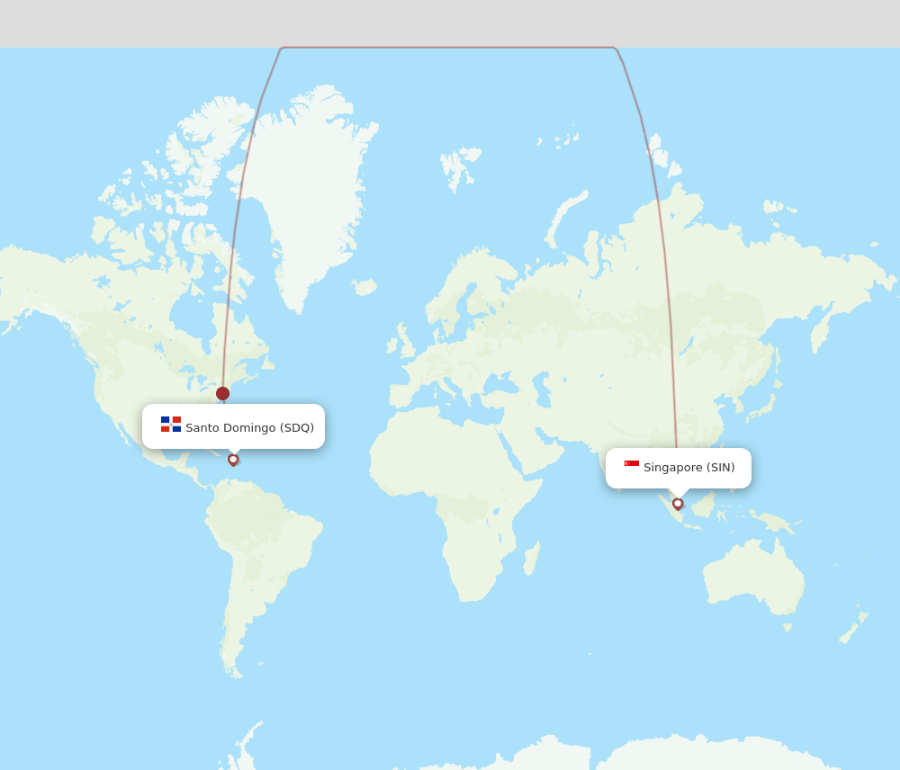 SIN-SDQ flight routes