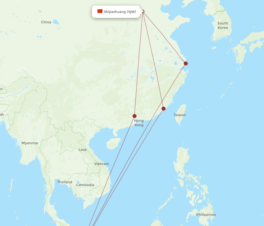 SIN to SJW flights and routes map
