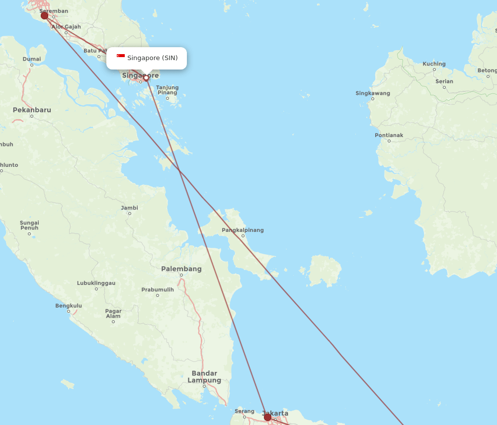 SIN to SOC flights and routes map