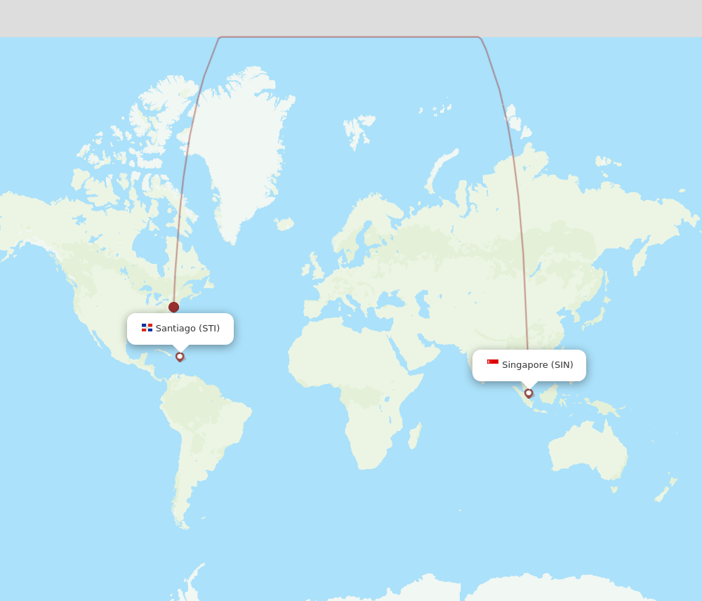 SIN to STI flights and routes map