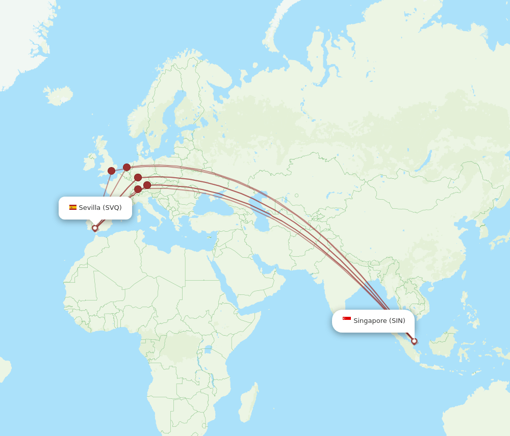 SIN-SVQ flight routes