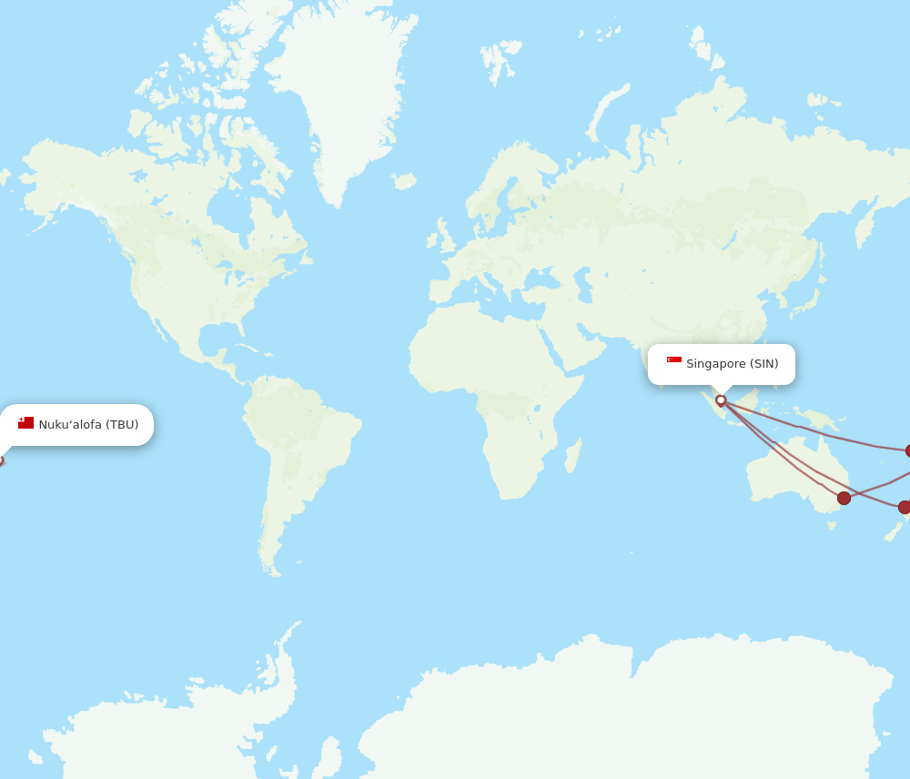 SIN-TBU flight routes