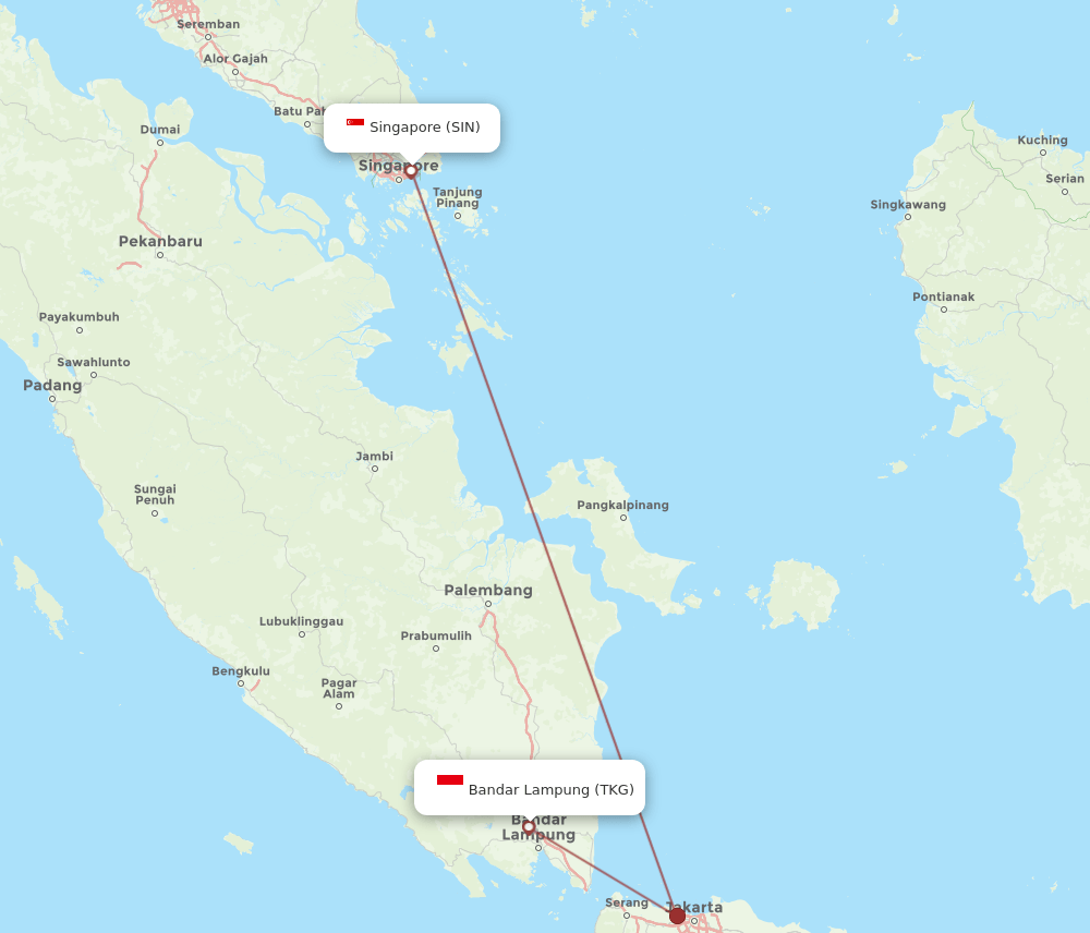 SIN-TKG flight routes