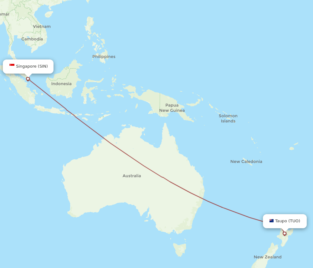 SIN-TUO flight routes