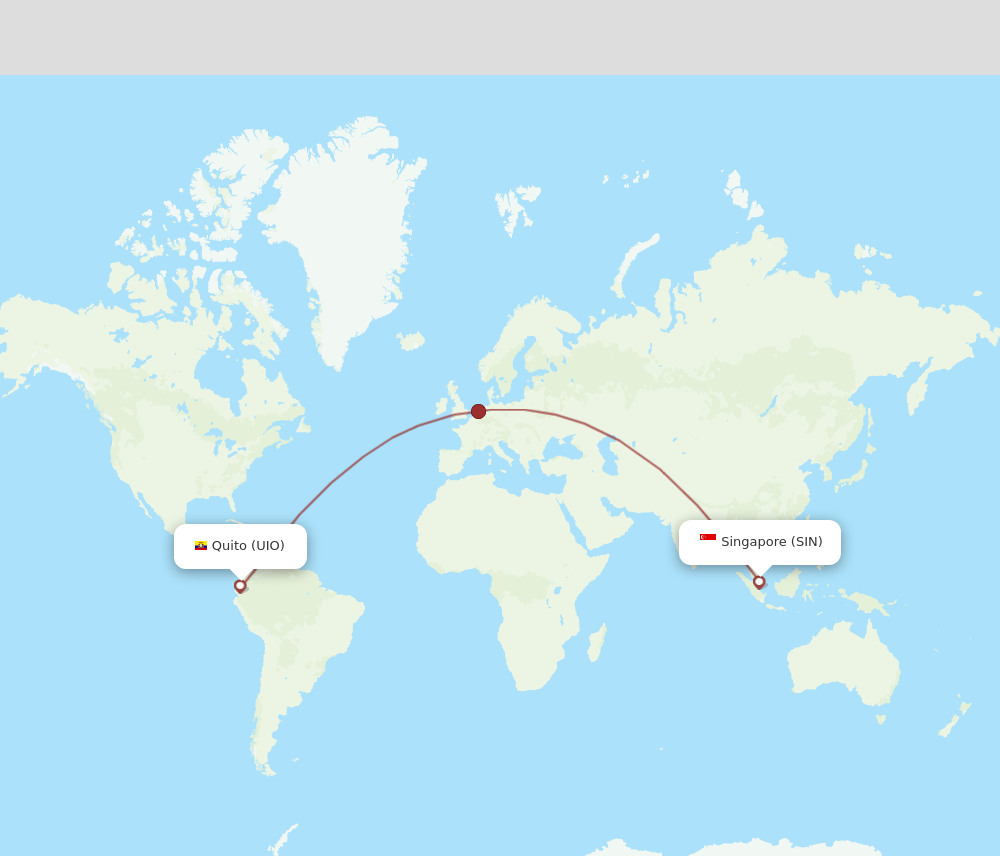 SIN to UIO flights and routes map